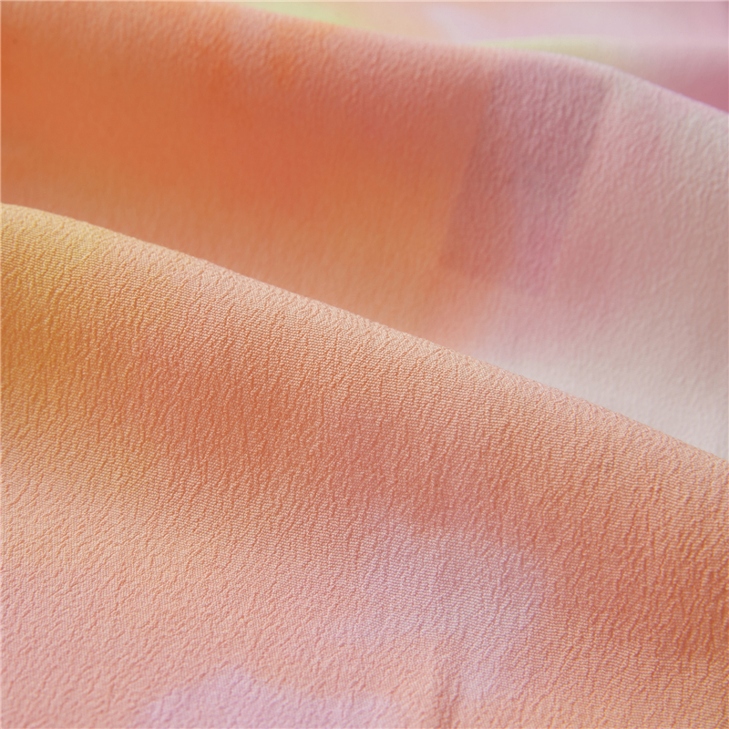 Sunset glow 53% viscose 47% rayon crepe pastoral rayon fabric