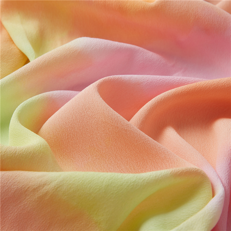 Sunset glow 53% viscose 47% rayon crepe pastoral rayon fabric